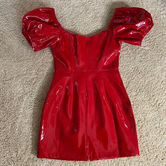 Fashion Brand Company Red Vinyl Dress NWOT - Picture 3 of 8